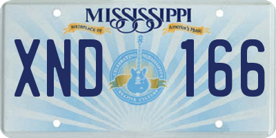 MS license plate XND166