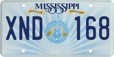 MS license plate XND168