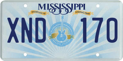 MS license plate XND170
