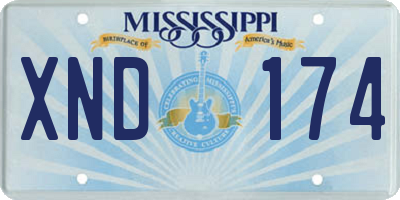 MS license plate XND174