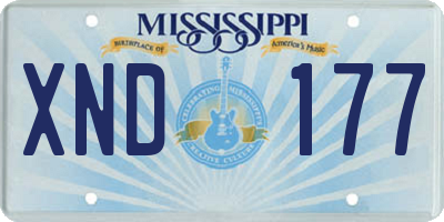 MS license plate XND177