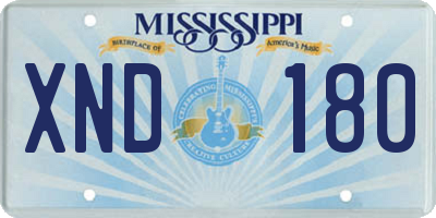 MS license plate XND180