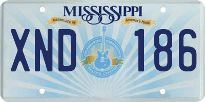 MS license plate XND186