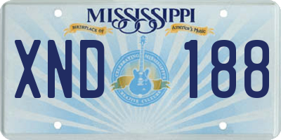 MS license plate XND188