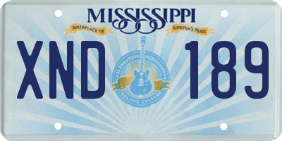 MS license plate XND189
