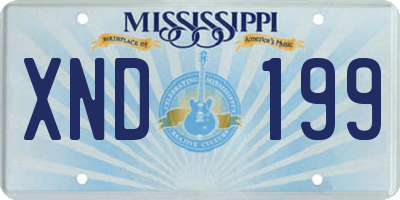 MS license plate XND199