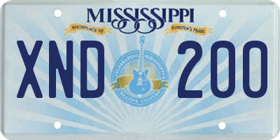 MS license plate XND200