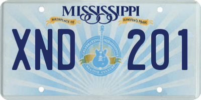 MS license plate XND201