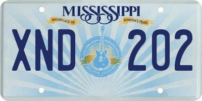 MS license plate XND202