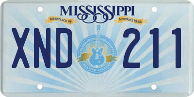 MS license plate XND211