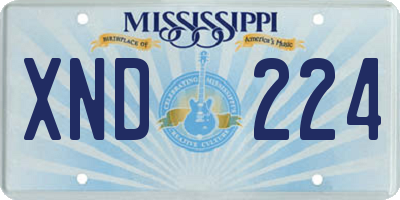 MS license plate XND224
