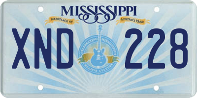 MS license plate XND228