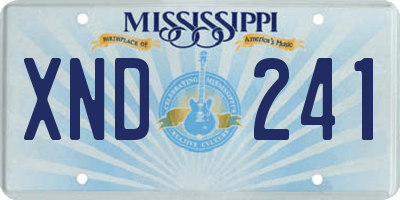 MS license plate XND241
