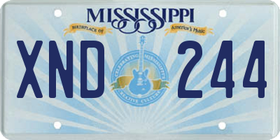 MS license plate XND244