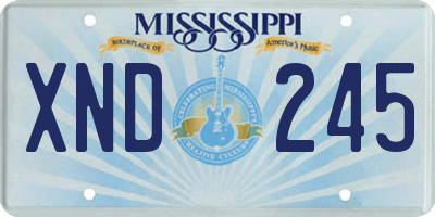 MS license plate XND245