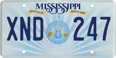 MS license plate XND247