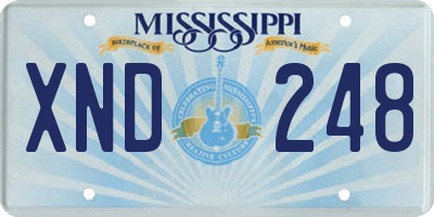 MS license plate XND248