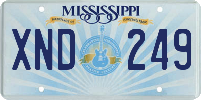 MS license plate XND249
