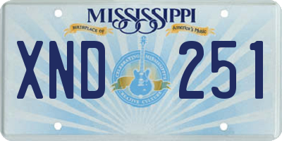 MS license plate XND251