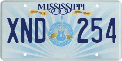 MS license plate XND254