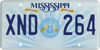 MS license plate XND264