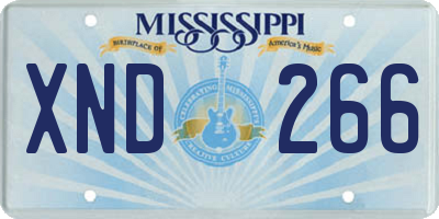 MS license plate XND266