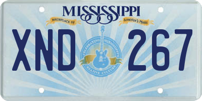 MS license plate XND267