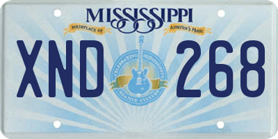 MS license plate XND268