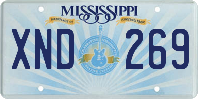 MS license plate XND269
