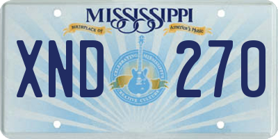 MS license plate XND270