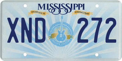 MS license plate XND272