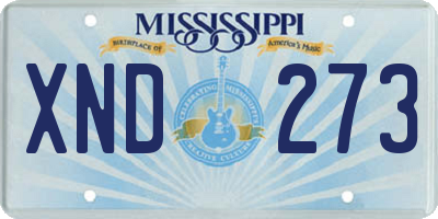 MS license plate XND273