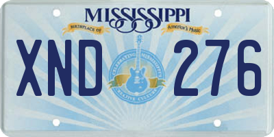 MS license plate XND276