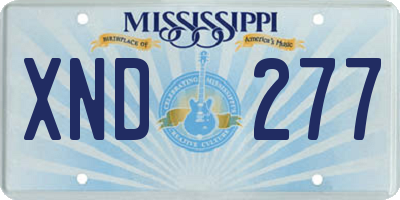 MS license plate XND277