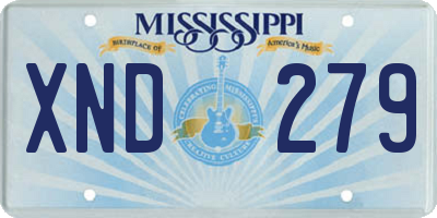 MS license plate XND279