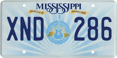 MS license plate XND286