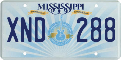 MS license plate XND288