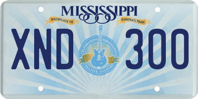 MS license plate XND300