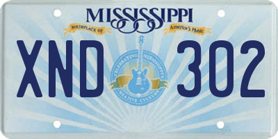 MS license plate XND302