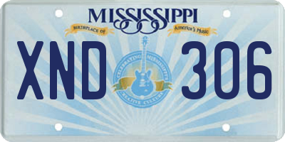MS license plate XND306