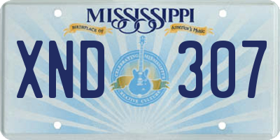 MS license plate XND307