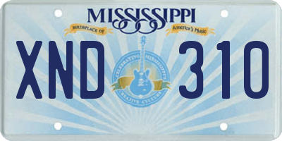 MS license plate XND310