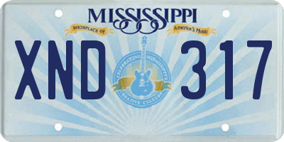 MS license plate XND317