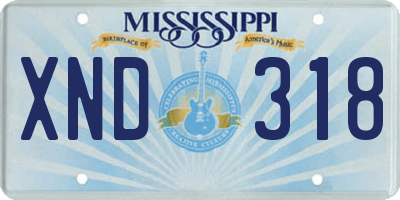 MS license plate XND318