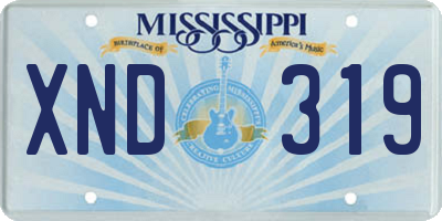 MS license plate XND319
