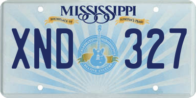 MS license plate XND327