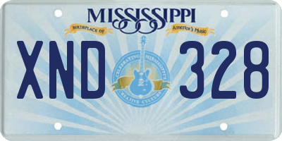 MS license plate XND328