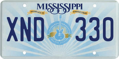MS license plate XND330