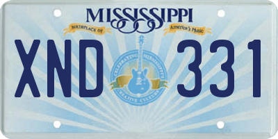 MS license plate XND331