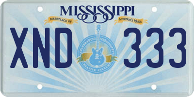 MS license plate XND333